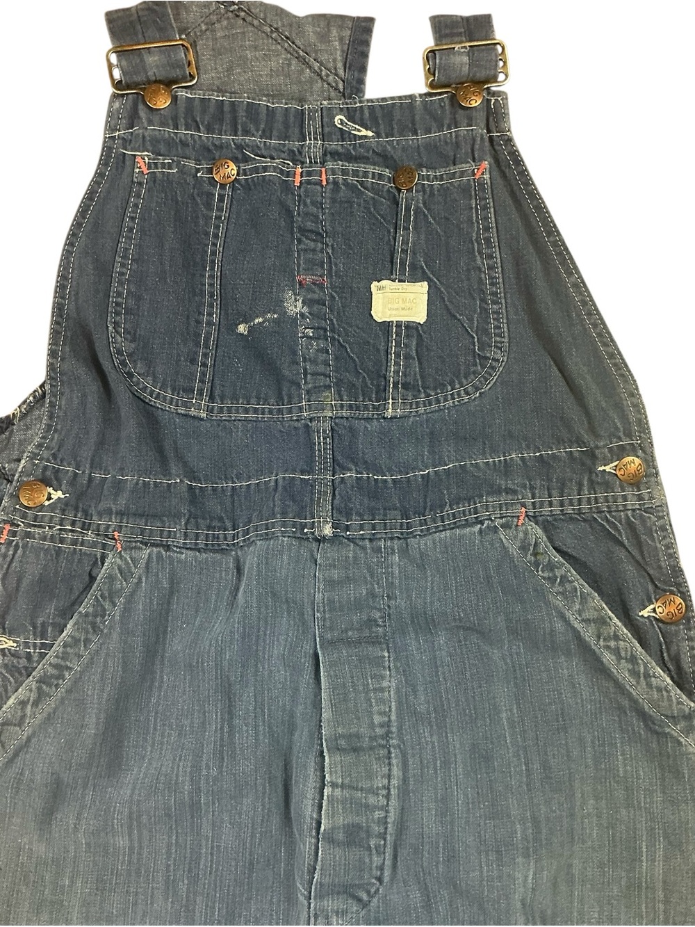 Vintage 70s Big Mac J.C. Penney square back bib overalls 31 x 30 USA - Picture 6 of 7
